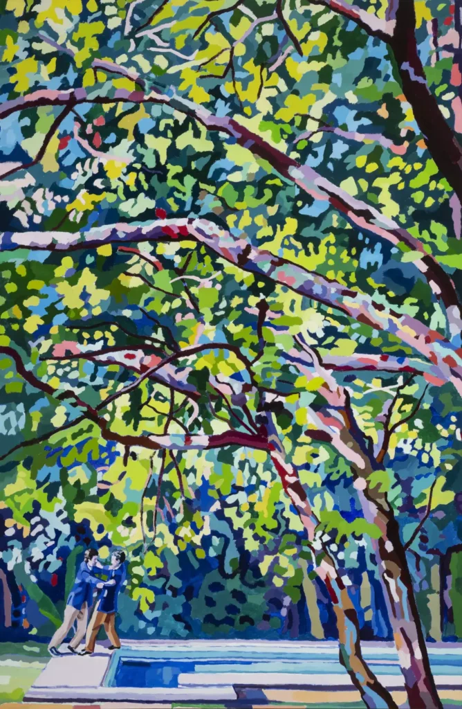 Obra de Víctor López-Rúa Piscina - óleo sobre lienzo - 237 x 156 cm. - 2022