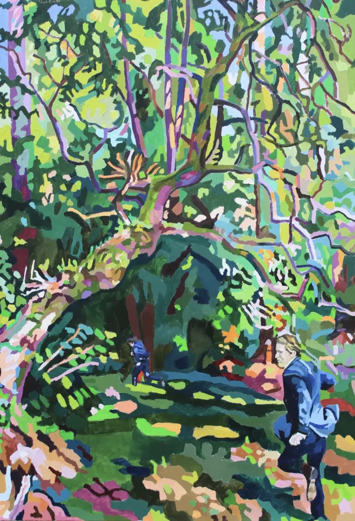 Obra de Víctor López-Rúa Un juego de adultos - óleo sobre lienzo - 130 x 89 cm. - 2023
