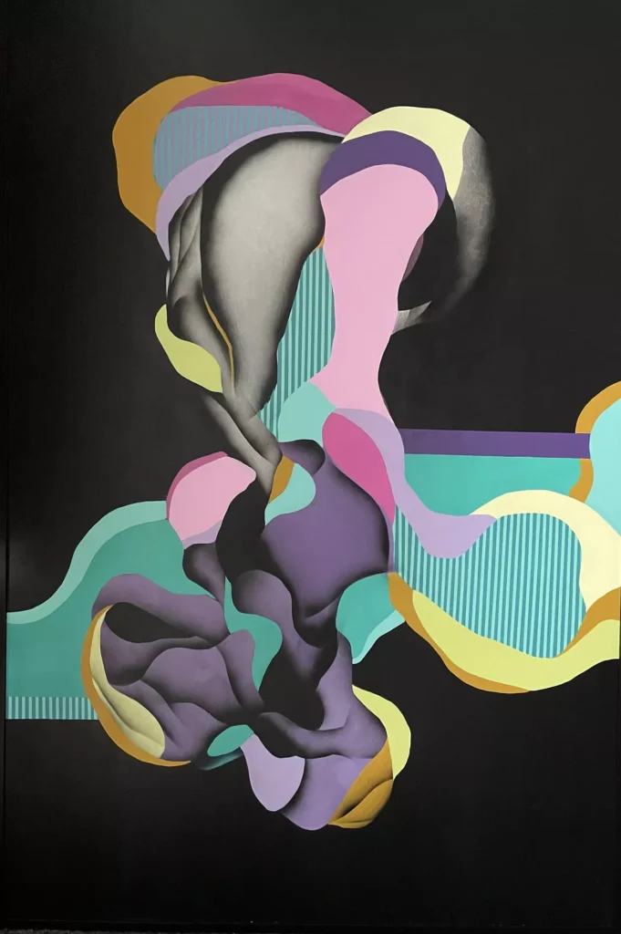 Arte Abstracto, Javier Tercero Universos cíclicos - acrílico y aerosol sobre lienzo - 180 x 120 cvm. 2022.