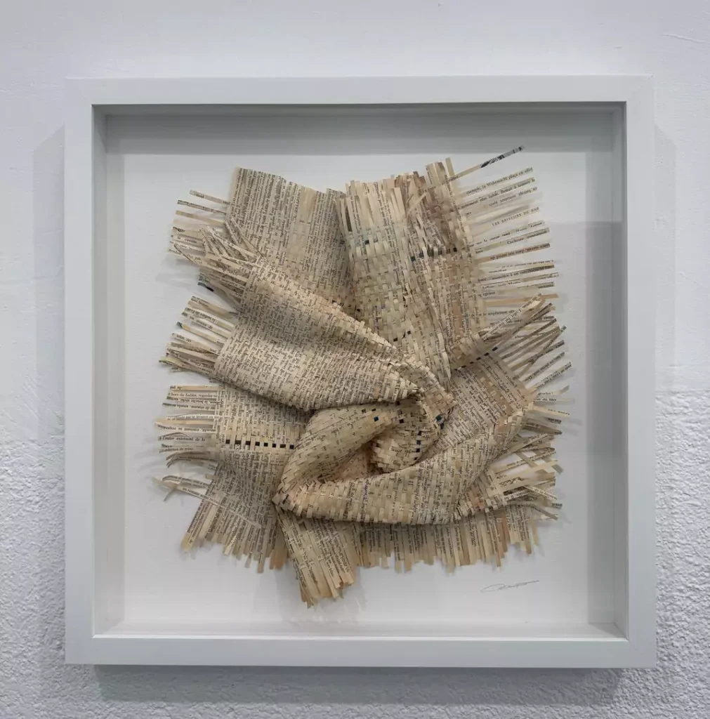 La-cultura-no-se-tira-II-tejido-realizado-con-papel-de-libro-50-x-50-cm.-2025