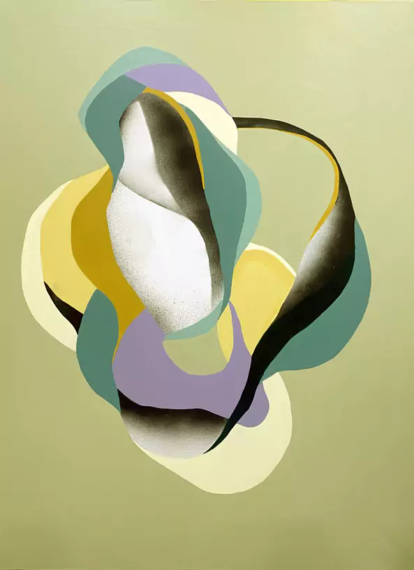Efímero paraíso VI Acrílico y aerosol sobre lienzo 130 x 97 cm.