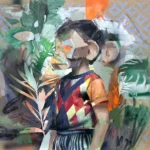 Monkey boy Óleo sobre tabla 40 x 40 cm.