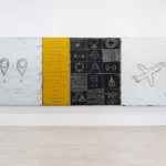 Rubén Martín de Lucas Aeropuertos 150 x 410 cm. Óleo sobre lienzo montado sobre espuma y bastidor de madera