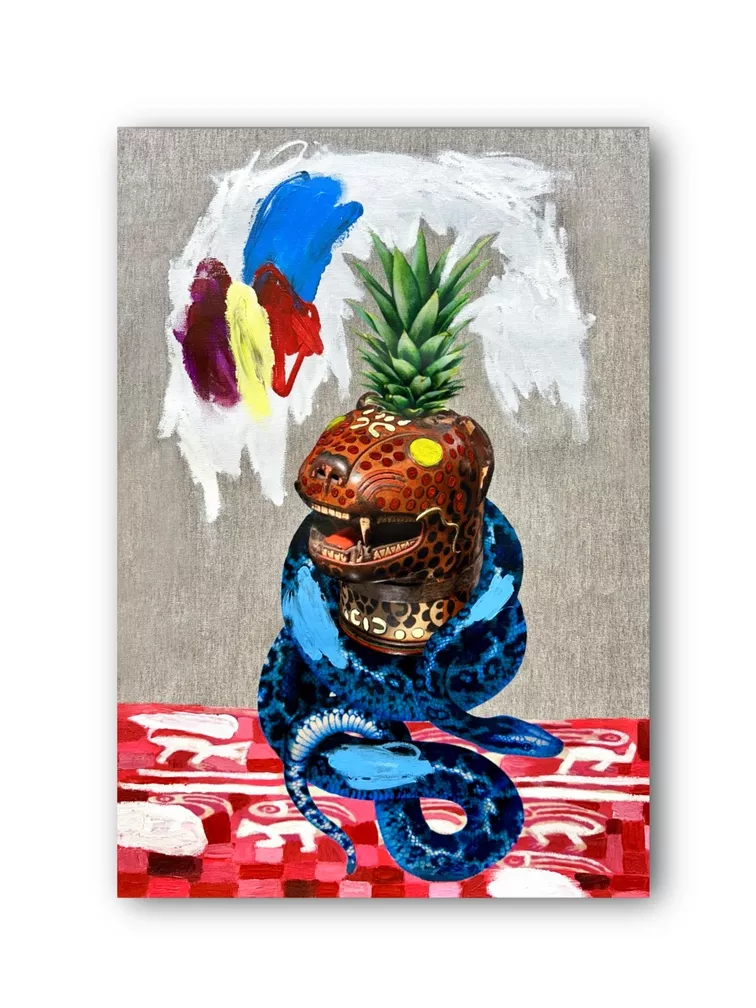 Enculebrao Técnica mixta y collage sobre lienzo 60 x 40 cm.