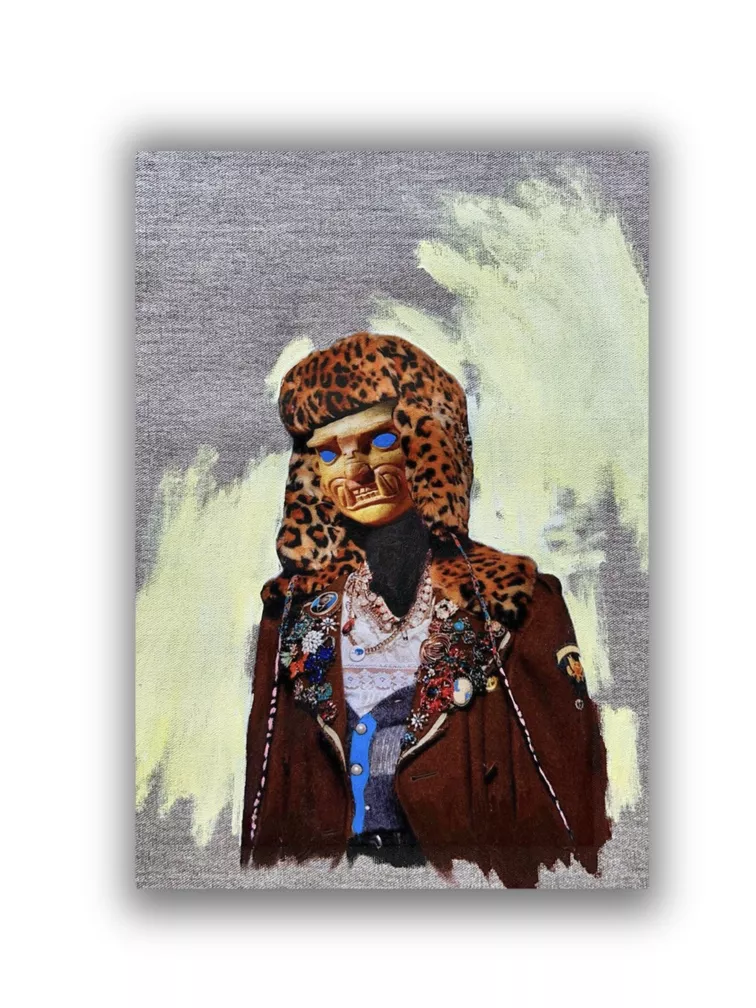 Retratos de la diáspora 1 Acrílico y collage sobre lienzo 35 x 25 cm.