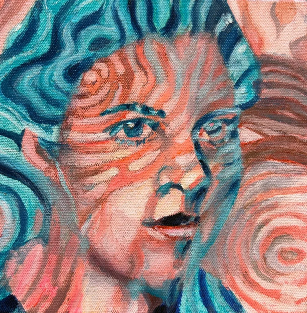 Marcela Cantuária Ana López Gallego Óleo sobre lienzo 20 x 20 cm.