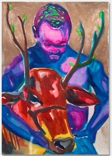 José do Carmo con buey astado Acuarela sobre papel 42 x 29,7cm.