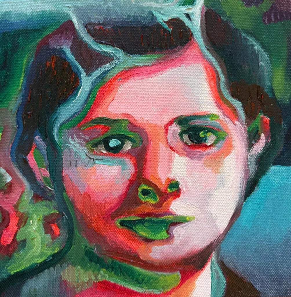 Marcela Cantuaria Virtudes González García Óleo sobre lienzo 20 x 20 cm.