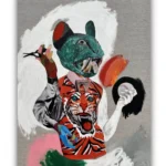 Doble-depredador-100-x-70-cm.-mixta-sobre-lienzo-2025.
