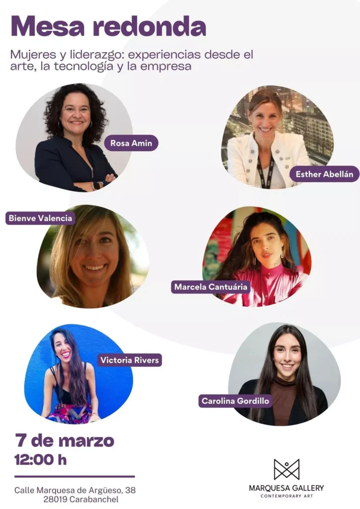 Cartel de la mesa redonda celebrada en marquesa gallery el 7 de marzo de 2025 con motivo de la semana del arte