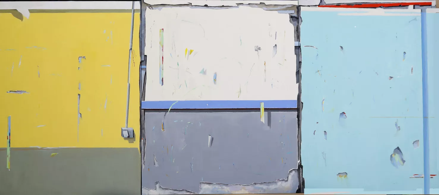 Des-habitados I Acrílico sobre lienzo 100 x 227 cm.